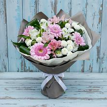 Букет цветов из:  Герберы, Альстромерии и Хризантемы #REPLACE_PRED# Топчихе