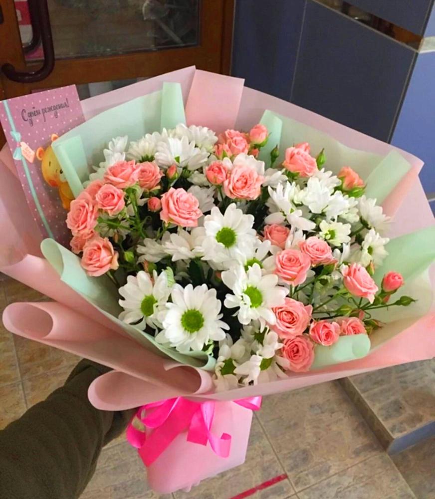 Букет цветов из: Розы и Хризантемы в Топчихе