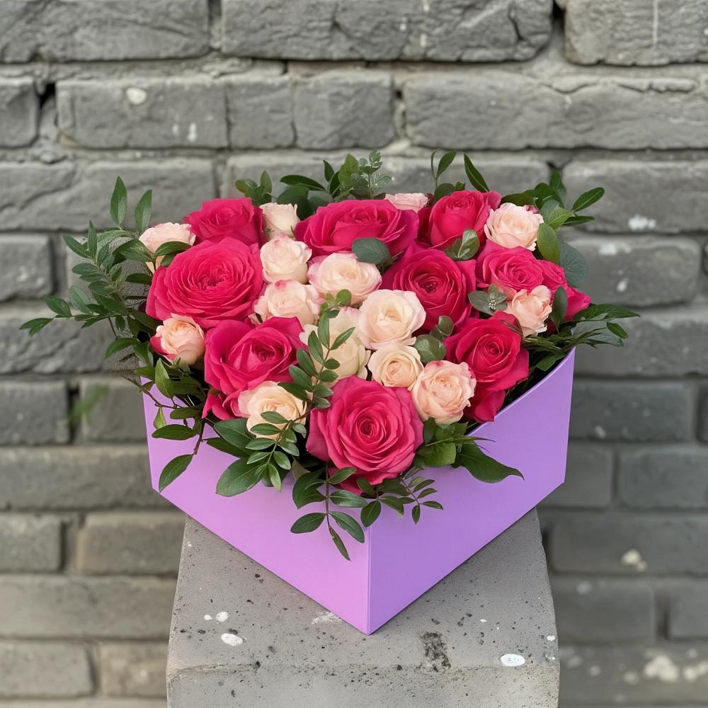 Цветочная композиция из Розы в коробке в Топчихе
