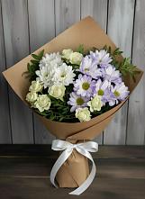 Букет цветов из:  Хризантемы и Розы в Топчихе