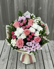 Букет цветов из:  Альстромерии, Гвоздики, Розы и Хризантемы #REPLACE_PRED# Топчихе