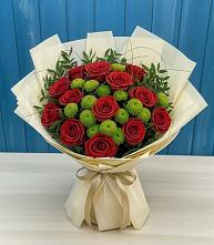 Букет цветов из:  Розы и Хризантемы в Топчихе