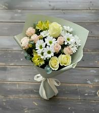 Букет цветов из:  Альстромерии, Розы и Хризантемы #REPLACE_PRED# Топчихе
