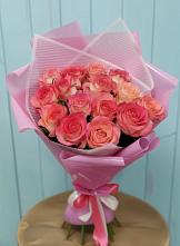 Букет 15 Розовых роз Равель #REPLACE_PRED# Топчихе